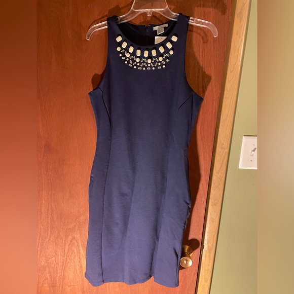 Elegant Navy Blue Sleeveless Dress. New with tags. - Picture 2 of 8